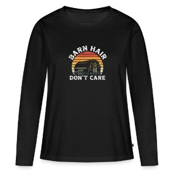 Barn Hair Not Interested - Women's Premium Organic Long Sleeve Shirt - black - Front - Julia (174cm)