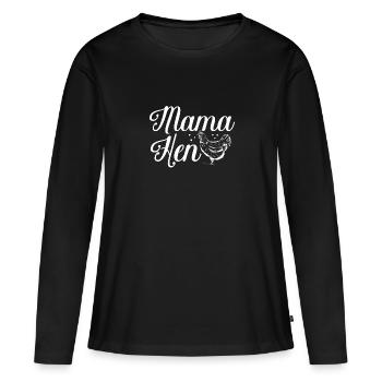Poulet Maman - T-shirt manches longues Premium bio Femme - noir - Devant - Julia (174cm)