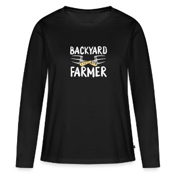 Farmer in the backyard - Women's Premium Organic Long Sleeve Shirt - black - Front - Julia (174cm)