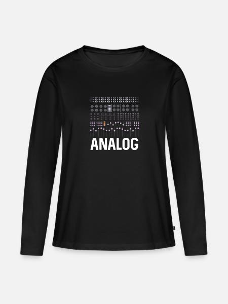 Analoger Synthesizer - Frauen Premium Bio Langarmshirt - Schwarz