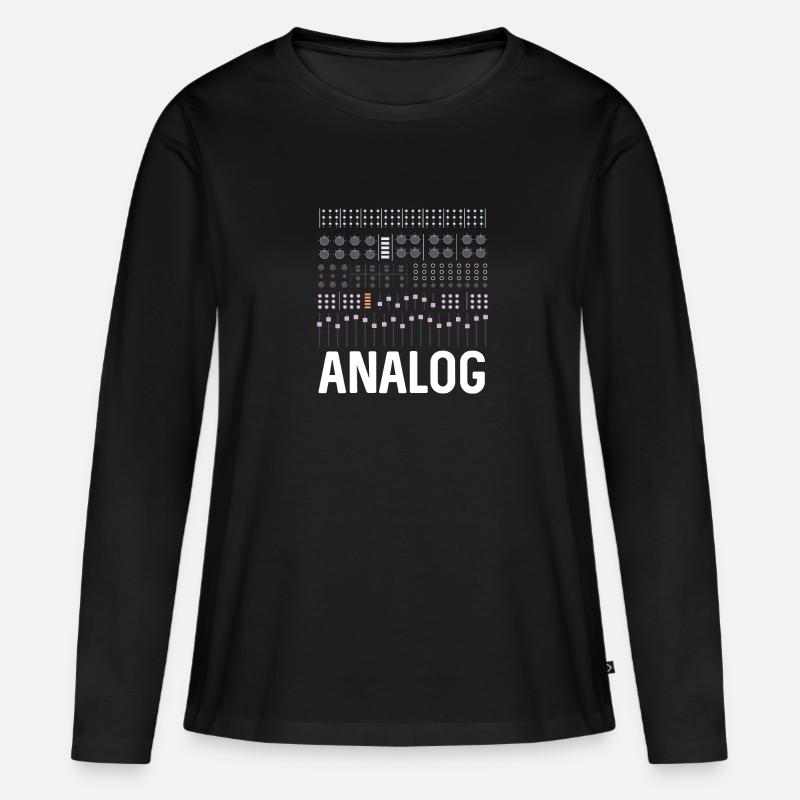 Analoger Synthesizer - Frauen Premium Bio Langarmshirt - Schwarz