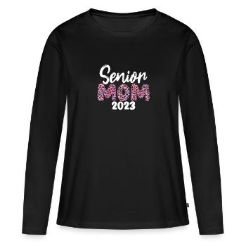 Mère âgée 2023 - T-shirt manches longues Premium bio Femme - noir - Devant - Julia (174cm)