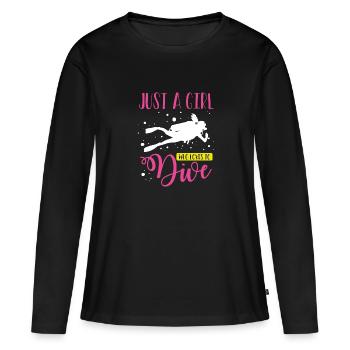 Just a girl who likes to dive - Women's Premium Organic Long Sleeve Shirt - black - Front - Julia (174cm)