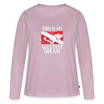 Das Ist Mein Feuchtester Traum - Frauen Premium Bio Langarmshirt - Altrosa - Vorne - Julia (174cm)
