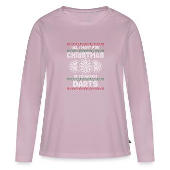 Ich Möchte Dart Sehen - Frauen Premium Bio Langarmshirt - Altrosa - Vorne - Julia (174cm)
