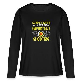 Ich Habe Ein Wichtiges Shooting - Frauen Premium Bio Langarmshirt - Schwarz - Vorne - Julia (174cm)