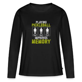 Pickleball speicher Wiedergeben - Frauen Premium Bio Langarmshirt - Schwarz - Vorne - Julia (174cm)