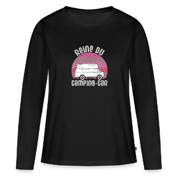 Camper Queen - Frauen Premium Bio Langarmshirt - Schwarz - Vorne - Julia (174cm)