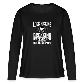 Sperren, Picking, Brechen Und Betreten - Frauen Premium Bio Langarmshirt - Schwarz - Vorne - Julia (174cm)