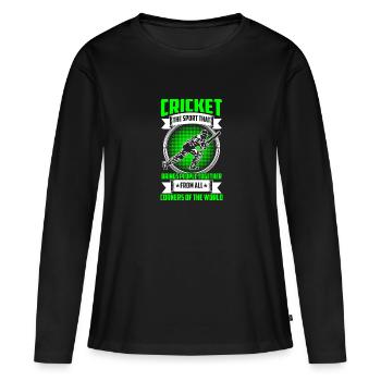 Cricket sport, the human being - Women's Premium Organic Long Sleeve Shirt - black - Front - Julia (174cm)