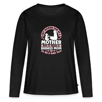 Chaque femme peut être mère - T-shirt manches longues Premium bio Femme - noir - Devant - Julia (174cm)