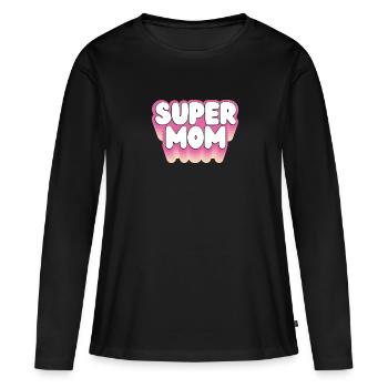 Pink Super Mama - Women's Premium Organic Long Sleeve Shirt - black - Front - Julia (174cm)