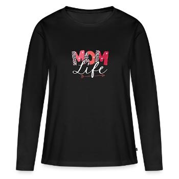 Süßes Mama Leben - Frauen Premium Bio Langarmshirt - Schwarz - Vorne - Julia (174cm)