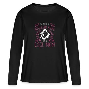 Je ne suis pas une mère normale - T-shirt manches longues Premium bio Femme - noir - Devant - Julia (174cm)
