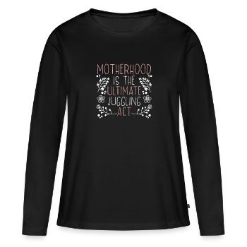 Mutterschaft Ist Der Ultimative - Frauen Premium Bio Langarmshirt - Schwarz - Vorne - Julia (174cm)