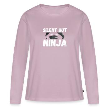 Dark Silent Ninja - Women's Premium Organic Long Sleeve Shirt - dusky pink - Front - Julia (174cm)