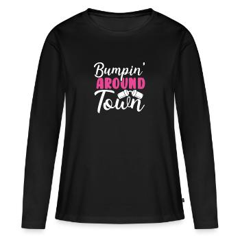 Bumpin dans la ville - T-shirt manches longues Premium bio Femme - noir - Devant - Julia (174cm)