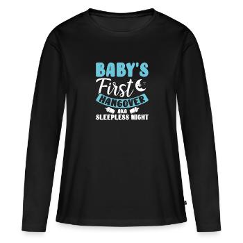 Baby's first hangover - Women's Premium Organic Long Sleeve Shirt - black - Front - Julia (174cm)