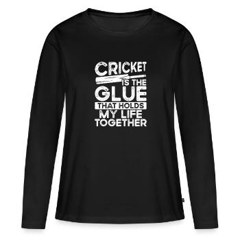 Le cricket est la colle qui - T-shirt manches longues Premium bio Femme - noir - Devant - Julia (174cm)