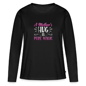 Le câlin d’une mère est de la pure magie - T-shirt manches longues Premium bio Femme - noir - Devant - Julia (174cm)