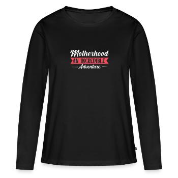 La maternité : une - T-shirt manches longues Premium bio Femme - noir - Devant - Julia (174cm)