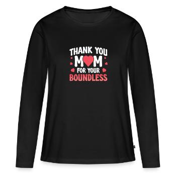 Merci, maman, pour ton illimité - T-shirt manches longues Premium bio Femme - noir - Devant - Julia (174cm)