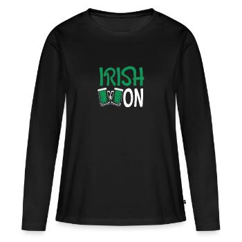 Irish Beer An - Women's Premium Organic Long Sleeve Shirt - black - Front - Julia (174cm)