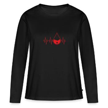 Frequency of red blood drops - Women's Premium Organic Long Sleeve Shirt - black - Front - Julia (174cm)