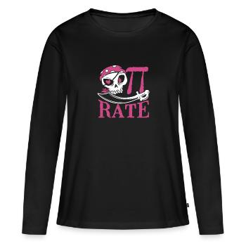 Pi Costume en pirate - T-shirt manches longues Premium bio Femme - noir - Devant - Julia (174cm)