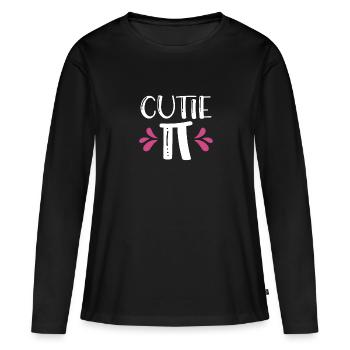 Cutie Pi - T-shirt manches longues Premium bio Femme - noir - Devant - Julia (174cm)