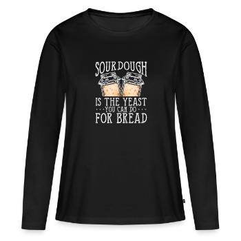 Le levain est la levure que vous faites - T-shirt manches longues Premium bio Femme - noir - Devant - Julia (174cm)