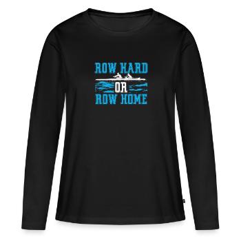 Ranger dur ou ranger après - T-shirt manches longues Premium bio Femme - noir - Devant - Julia (174cm)