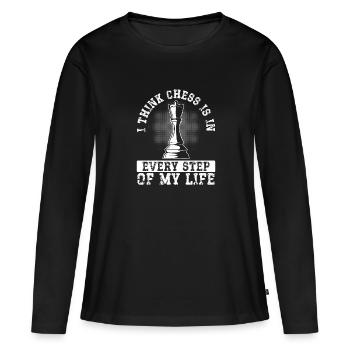 Schach Ist In Jedem Schritt Meines - Frauen Premium Bio Langarmshirt - Schwarz - Vorne - Julia (174cm)