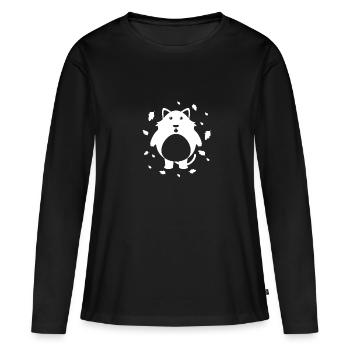 Waschbär - Zootier Naturschutz - Frauen Premium Bio Langarmshirt - Schwarz - Vorne - Julia (174cm)