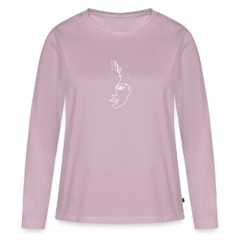 Die Einfachheit der Linienkunst, Minimalismus T-Shirt - Frauen Premium Bio Langarmshirt - Altrosa - Vorne - Julia (174cm)