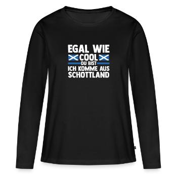 Ecossais Ecosse Ecosse Ecosse - T-shirt manches longues Premium bio Femme - noir - Devant - Julia (174cm)