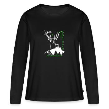 Le cœur vert de Thuringe-Allemagne - T-shirt manches longues Premium bio Femme - noir - Devant - Julia (174cm)