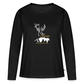 Le cœur vert de Thuringe-Allemagne - T-shirt manches longues Premium bio Femme - noir - Devant - Julia (174cm)