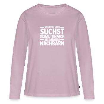 Quartier Meilleur voisin - T-shirt manches longues Premium bio Femme - rose poudré - Devant - Julia (174cm)