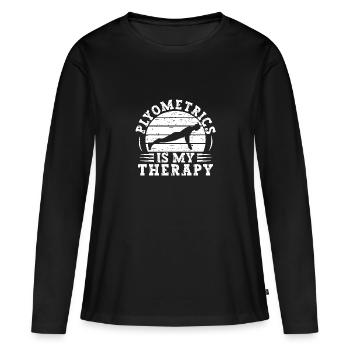 Powerlifting Bodybuilders Powerlifting Bodybuilders - T-shirt manches longues Premium bio Femme - noir - Devant - Julia (174cm)