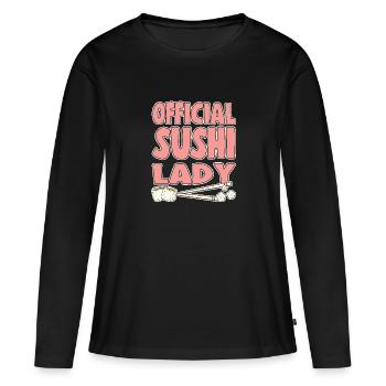 Japanese Food Lover Official Sushi Lady Sushi - Frauen Premium Bio Langarmshirt - Schwarz - Vorne - Julia (174cm)