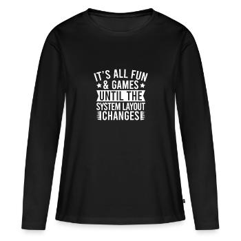 Insurance Agent Costume System Layout Changes - Frauen Premium Bio Langarmshirt - Schwarz - Vorne - Julia (174cm)