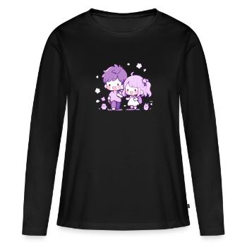 Amour fraternel - Design sincère pour la famille - T-shirt manches longues Premium bio Femme - noir - Devant - Julia (174cm)