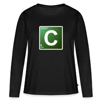 C - élément de chimie du carbone 6 - T-shirt manches longues Premium bio Femme - noir - Devant - Julia (174cm)