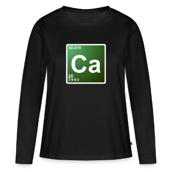 Élément de chimie du calcium et du calcium 20 - T-shirt manches longues Premium bio Femme - noir - Devant - Julia (174cm)