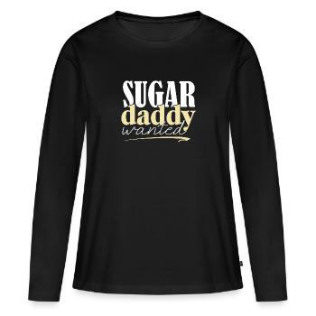 T-shirt amusant pour femme ou père - T-shirt manches longues Premium bio Femme - noir - Devant - Julia (174cm)