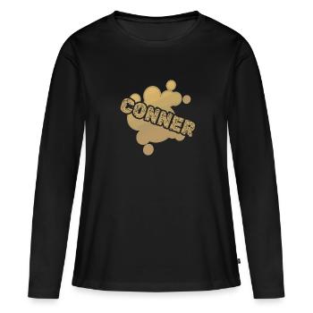 Prénom Conner - T-shirt manches longues Premium bio Femme - noir - Devant - Julia (174cm)