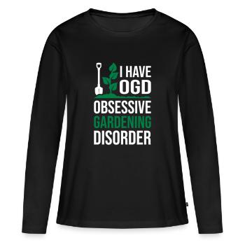 Trouble obsessionnel du jardinage - T-shirt manches longues Premium bio Femme - noir - Devant - Julia (174cm)