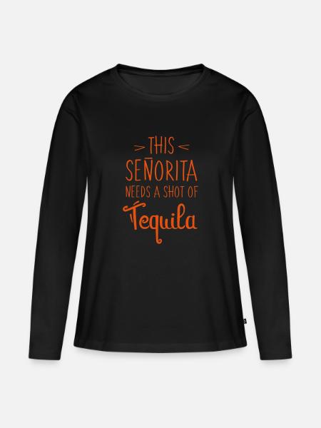 Tequila - Frauen Premium Bio Langarmshirt - Schwarz