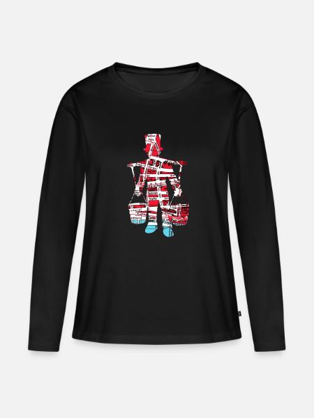 Hamburg - Frauen Premium Bio Langarmshirt - Schwarz